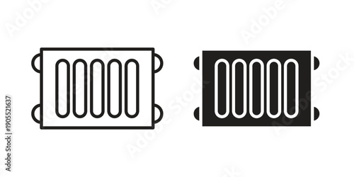 Radiator icon linear style symbols for mobile concept and web design.