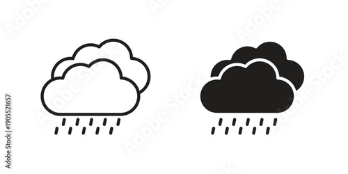 Rain icon linear style symbols for mobile concept and web design.