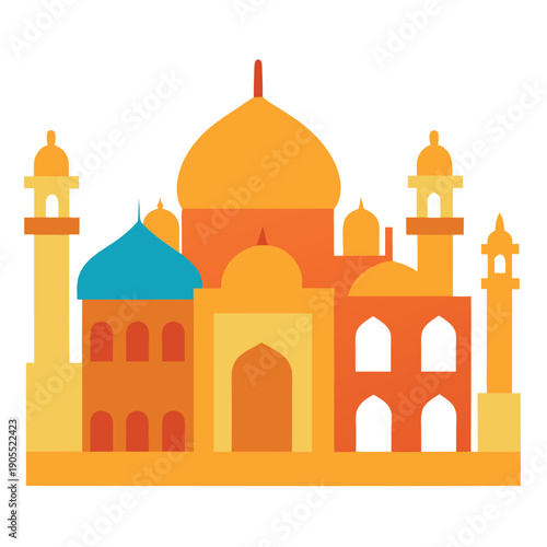 Taj mahal Jaipur's haw mahal-in-a-white-background 