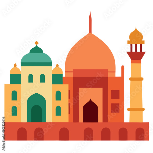 Taj mahal Jaipur's haw mahal-in-a-white-background 