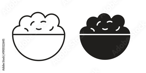 Rise Bowl icon linear style symbols for mobile concept and web design.