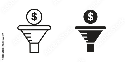 sales conversion icon linear style symbols for mobile concept and web design.