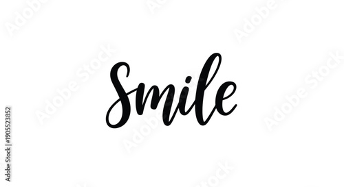 Elegant cursive lettering spells smile against a white background a captivating visual silhouette high quality professional detailed modern elegant stylish clean crisp