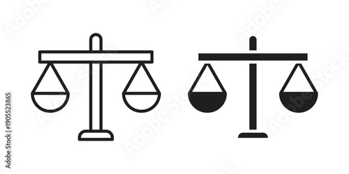Scales icon linear style symbols for mobile concept and web design.