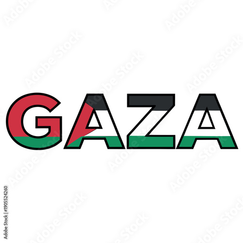 The word "Gaza' is displayed in a stylized font 