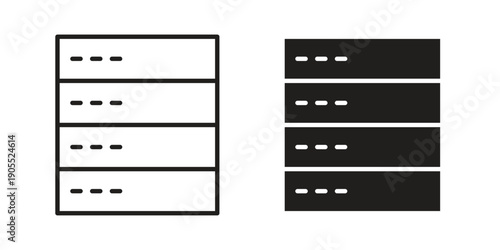 Server icon linear style symbols for mobile concept and web design.