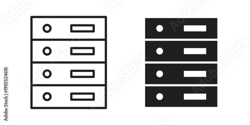 Server rack icon linear style symbols for mobile concept and web design.