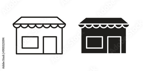 Shop icon linear style symbols for mobile concept and web design.