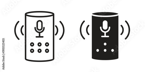 Smart speaker icon linear style symbols for mobile concept and web design.