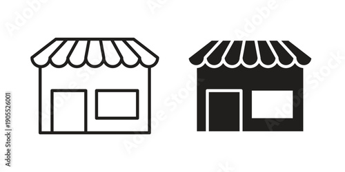 Store icon linear style symbols for mobile concept and web design.