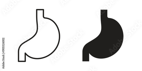 Stomach icon linear style symbols for mobile concept and web design.