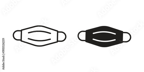 Surgical mask icon linear style symbols for mobile concept and web design.