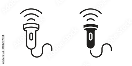 Ultrasound icon linear style symbols for mobile concept and web design.