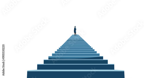 Person Standing on Staircase Pyramid