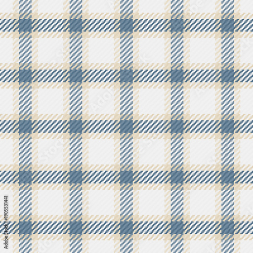 Brazil textile fabric tartan, upscale vector texture background. Realistic seamless check plaid pattern in white and light colors.