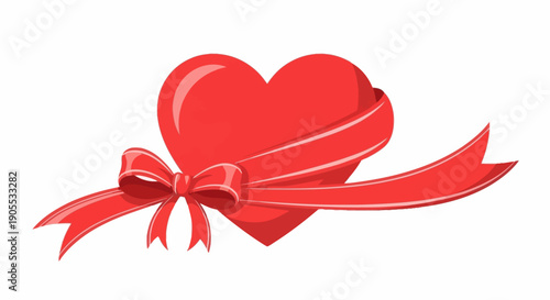 Valentine s Day Heart with Ribbon for Romantic Gift or Celebration