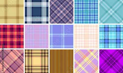 Plaid collection for branding and promotional kits. The pack unifies patterns across products, packaging, and digital marketing. Vector consistency ensures harmony.