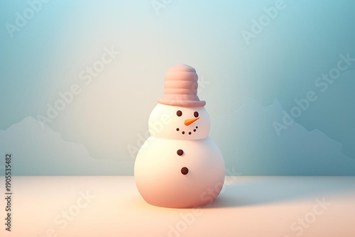 snowman on a blue background