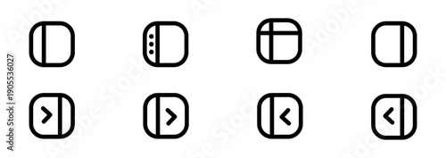 sidebar icon. Website list item pack. menu icons. editable stroke outline icon