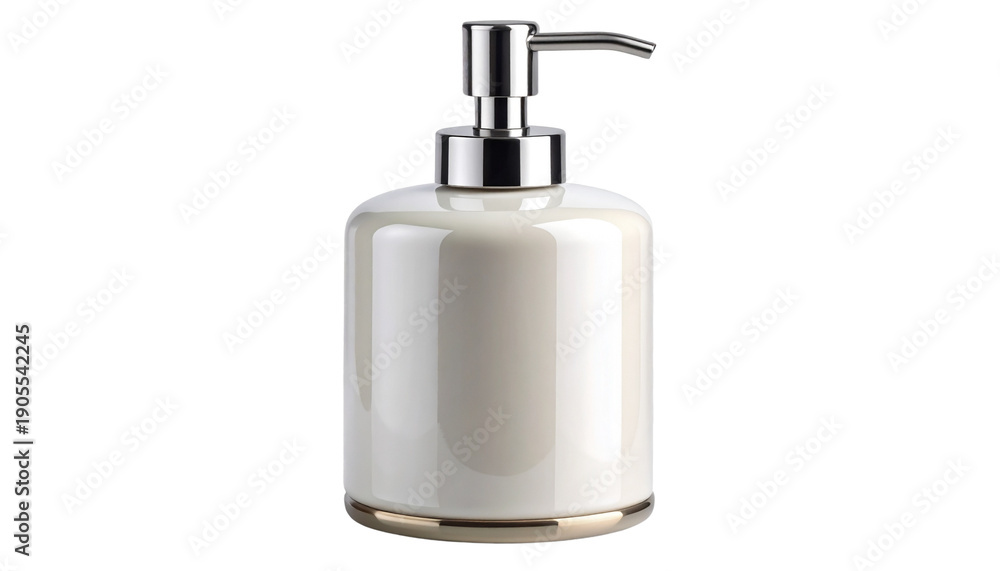 Obraz premium Bottle of soap isolated on transparent background, high-quality PNG showing a clean liquid soap dispenser, perfect for hygiene, bathroom, cleaning, and personal c