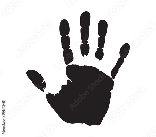 Handprint silhouette, palm imprint symbol for identity and connection