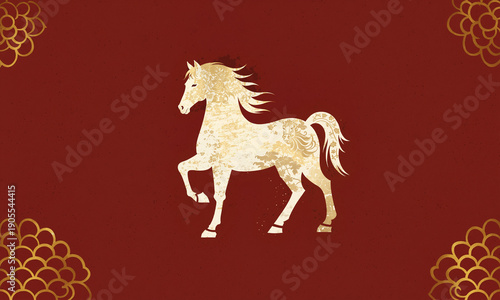 golden horse with intricate...