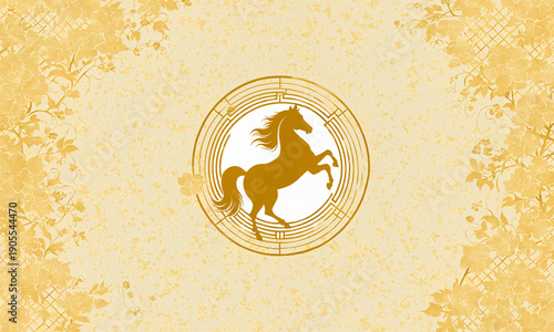 golden horse rearing inside...