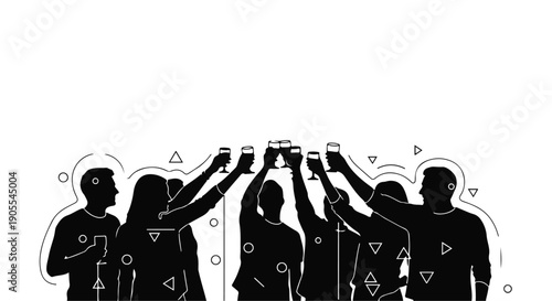 Diverse group of people cheering and celebrating together