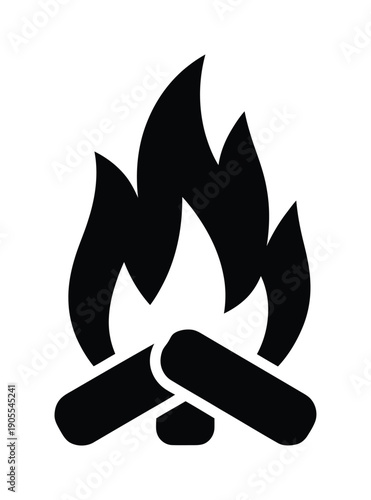 Vector illustration of a campfire with burning logs