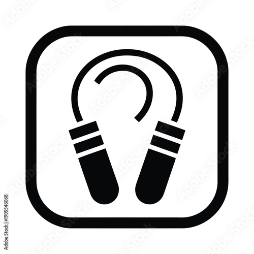 Vector icon of a jump rope in a square frame