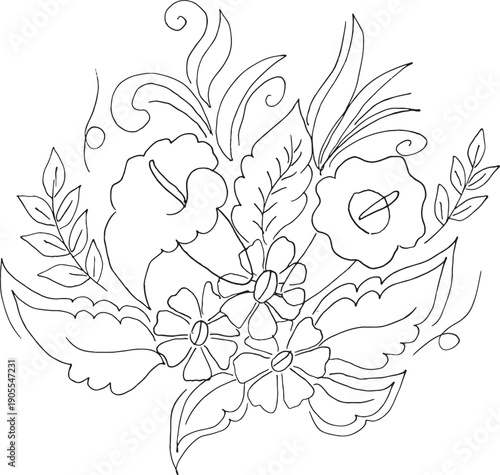 Hand drawn flower illustration decorate 