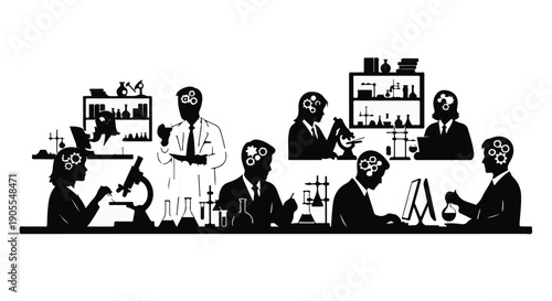 Scientists and researchers working together in laboratory setting
