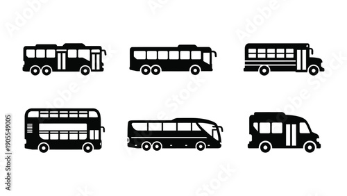 Bus icon silhouette vector illustration isolated