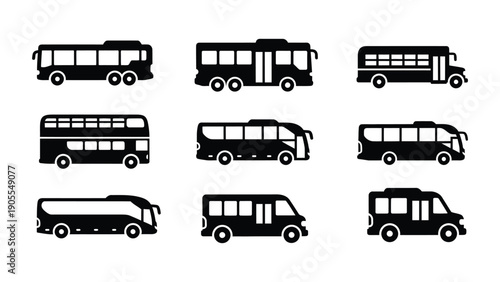 Bus side icon silhouette vector illustration isolated design