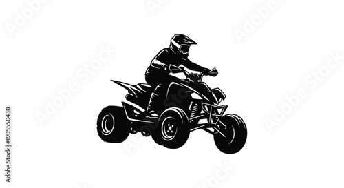 A dynamic illustration of a rider operating an all terrain vehicle capturing speed and adventure silhouette high quality professional detailed modern elegant