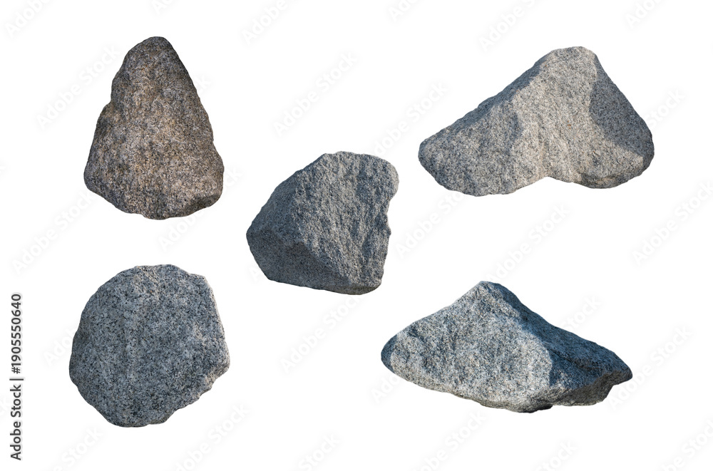 Obraz premium rock isolated on white background, set stones