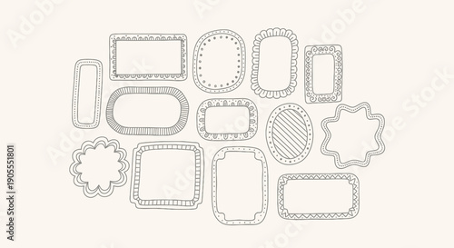 Collection of assorted decorative frames and shapes displayed together in a visually appealing arrangement