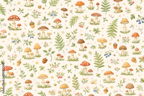 Autumn Forest Mushroom Berry