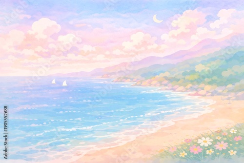 Scenic Coastal Hillside View