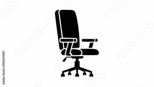 Modern Office Chair Silhouette Icon.