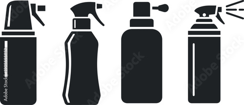 Bottles Vector Icon Set Representing Beverage Containers, Packaging, and Product Design Concepts