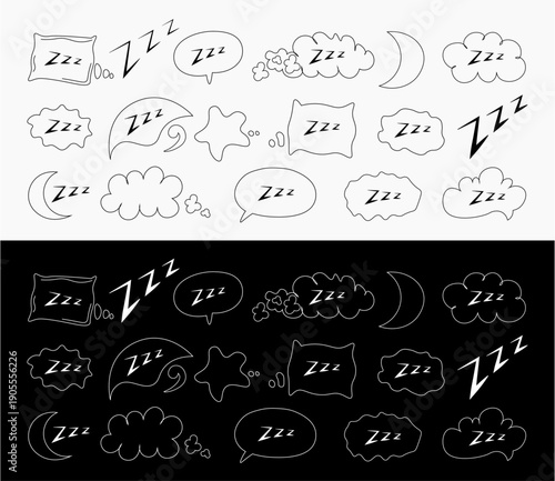 line emoji hand drawing art dreamy and relaxed vector set