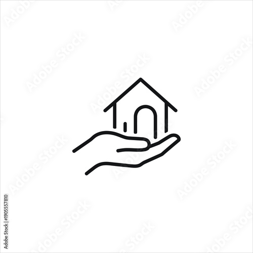 A hand holding a house