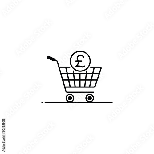 A shopping cart with a pound sign in it