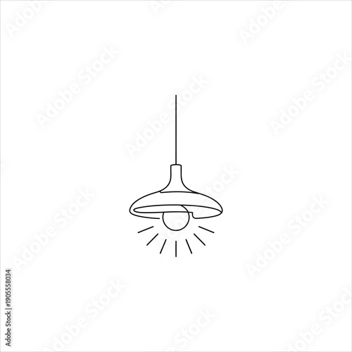 A simple line drawing of a pendant light fixture