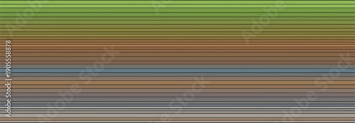 Colorful horizontal stripes pattern with shades of green brown and gray tones