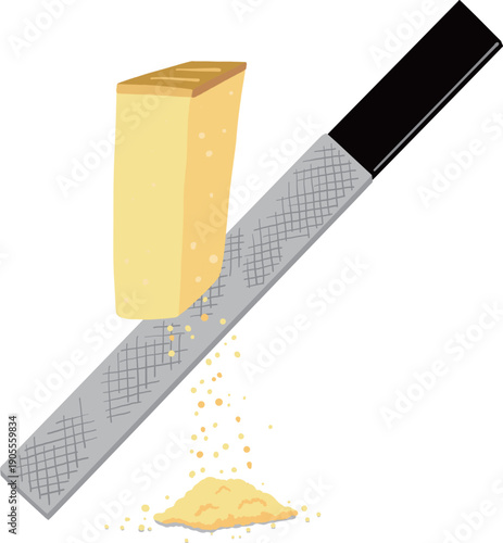 すりおろした粉チーズのイラスト