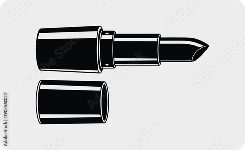 Black eyeliner pencil with cap on white background