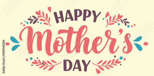 Happy mother s day greeting card with floral design