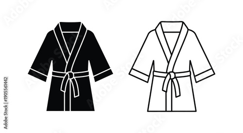 Two bathrobes one dark and one light in a striking silhouette